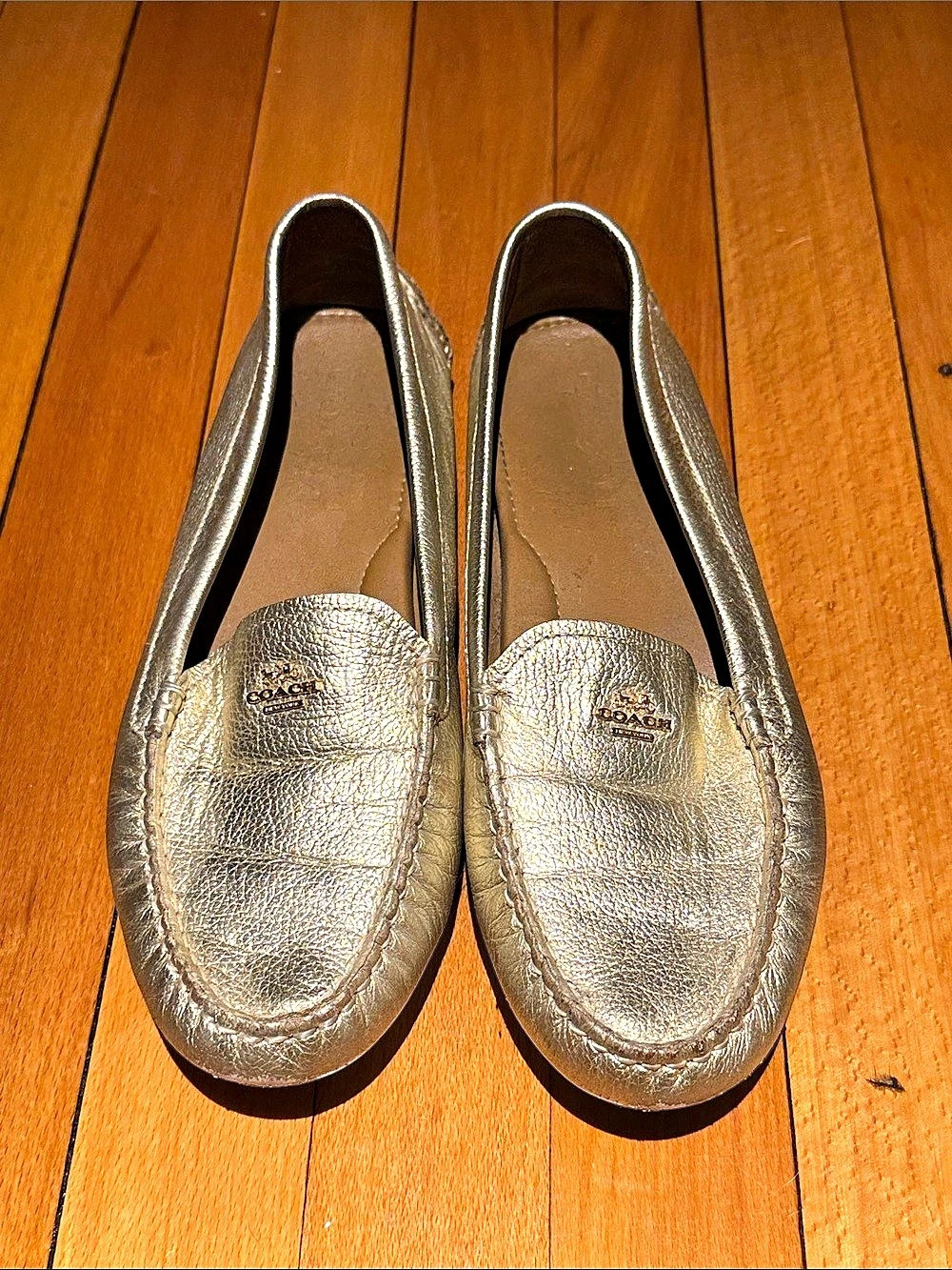 Coach Metallic Gold Moccasin Flats